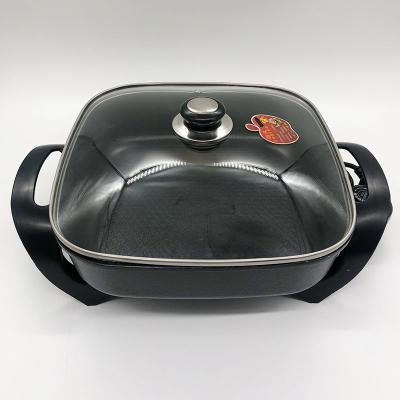 China Fashion Multifunctional Electric Hot Pot Cover Square 30cm Electric Hot Pot Pan for sale