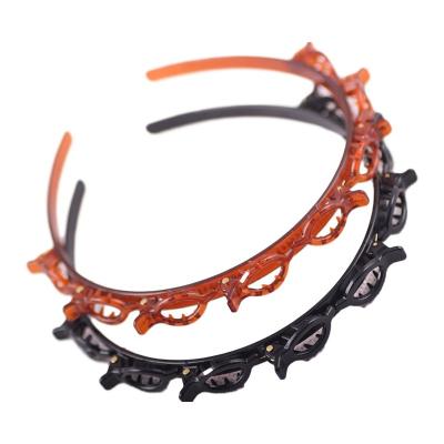 China Friendly Double Material Bangs Multi Layer Hairpin Cavity Woven Headband Women Girl Fashion Hair Accessories for sale