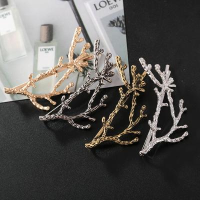 China Small fresh and simple antlers hairpin hairpin Korean Japanese Korean silver gold girl personality temperament cut metal hair accessories for women for sale