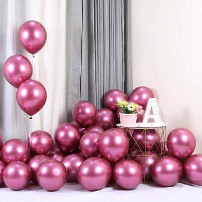 China Party Hot Pink Chrome Latex Metallic Balloons for Birthday Helium Balloon for Baby Shower and Birthday Wedding Party Decorations for sale