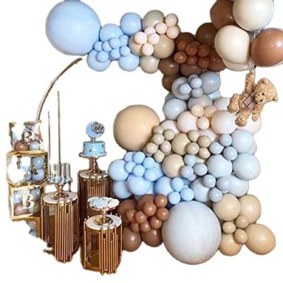 China Party Thicken 145Pcs Coffee Balloon Arch Garland Kit-Macaron Blue Incarnadine Blue and Gray for Birthday for sale