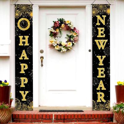 China New Year Decoration 2 Pieces - 72x12 Inch Happy New Year Banner Door Sign For 2022 New Years Eve Party Supplies Decorations for sale