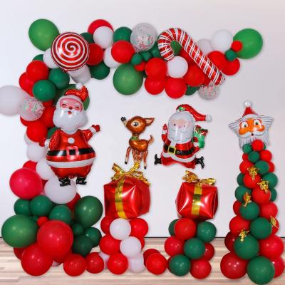 China Party Decorations 151pcs Red Christmas Candy Balloons Gift Box Santa Claus Balloons Garland Arch Party Decorations Kit for sale