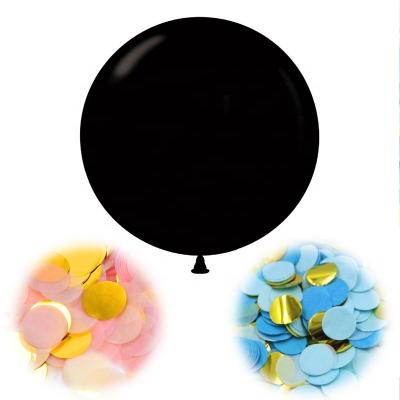 China Party Decorations 36 Inch Black Latex Balloons with Pink and Blue Paper Confetti Set for Gender Reveal Party Decoration Supplies for sale