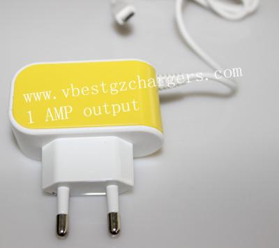 China Amarillo del nuevo producto bastante hecho en cargador de viaje material del iphone de Apple del ABS de China en venta