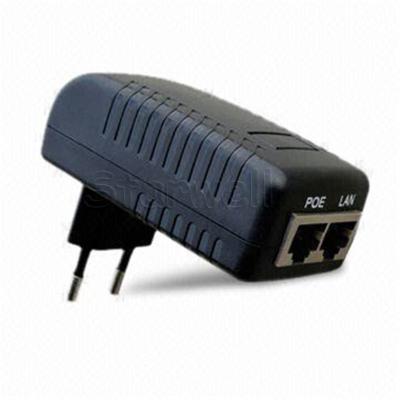 China Black RJ45 12W POE AC Power Adapter 12V 1A European / United Kingdom Plug for sale