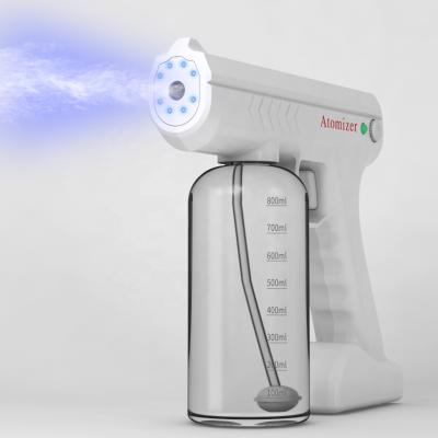 China Electric Blue Ray Disinfecting Wireless Spray Gun Mist Sprayer Background Nano Gun for Germs for sale