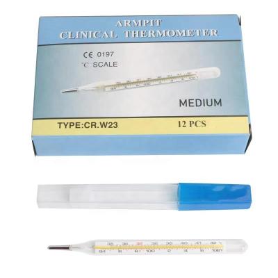 China Factory Price Accurate Red Liquid Glass Armpit Mercury Thermometer Small Medium Large Oral Rectal Clinical Size for sale