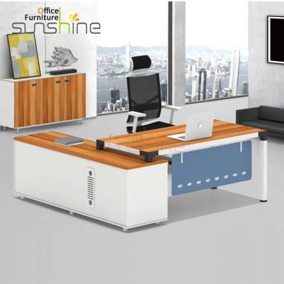 China PANEL Office Furniture Small Executive Desk With Side Cabinet for sale