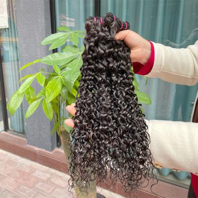 China Curly Curly 12A Grade Virgin Raw Cuticle Aligned Hair Extension Double Drawn Water Wave Hair Bundles Seller for sale