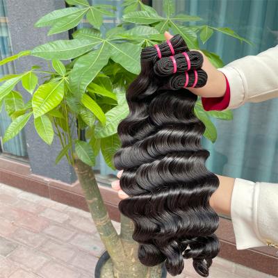 China Good Quality Raw Indian Hair 100% Loose Loose Deep Wave Hair Extension 100% Kinky Curly 40 Inch Raw Virgin Hair Bundles Wholesale for sale