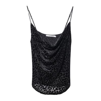 China Best Selling Sexy Women Breathable Leopard Print Halter Sleeveless Tank Top for sale