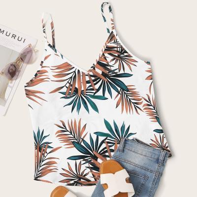 China 2021 Fashion Summer Women's Breathable Sleeveless Vest Print Cropped Tops Service Women's Tank Vest Crop Top for sale