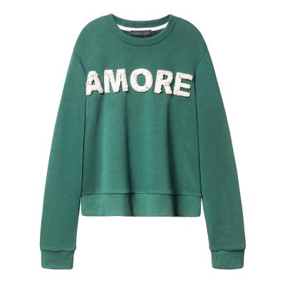 China Breathable Popular Elegant Personalized Design Autumn/Winter Jewelry Decoration Dress Long Sleeve Sweater Women Wwearshirt for sale