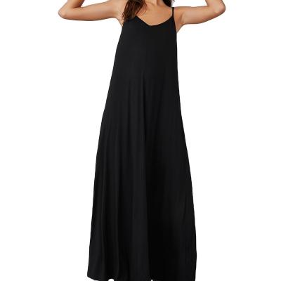 China Sale Breathable Warm Solid 95% Cotton Side Pocket Sleeveless Sling Trimming Camis Dresses Women's Skirts for sale