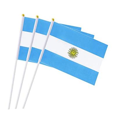 China Healthcare Institutes Cheap Custom Fast Delivery Outdoor Indoor One Sided Double Sided Argentina National Handheld Flag for sale