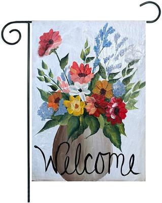 China Home Spring Vase Home Spring Vase Garden Health Care Institutes Full Color Cotton Floral Line Flags Fabric Customized for sale