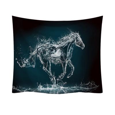 China High Quality Health Care Institutes Polyester Double Sided One Sided 3D Wave Horse Unicorn Tapestry for sale