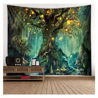 China High Quality Health Care Institutes Polyester Double Sided One Sided Old Tree 3D Tapestry Magic Curtain for sale