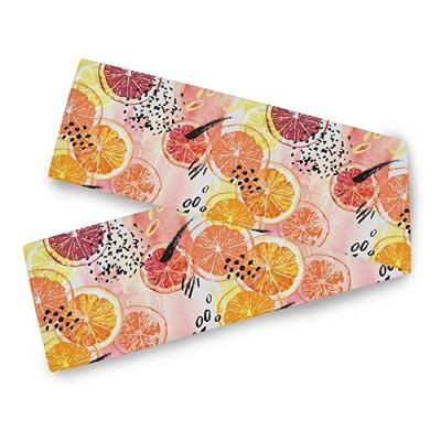 China High Quality Line 30*182cm Colorful Summer Fruit Lemon Table Health Care Institutes Cotton Canvas Flag for sale