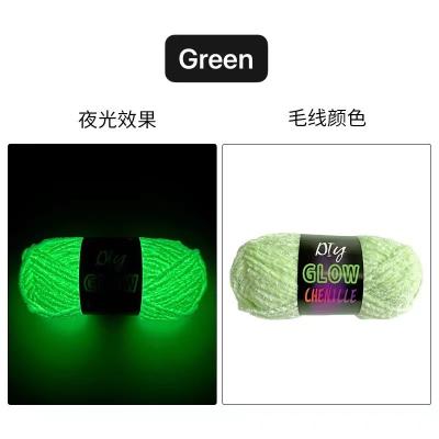 China Comfortable Hand crochet chenille yarn glow in the darkchenille yarn polyester glowing yarn for knitting for sale