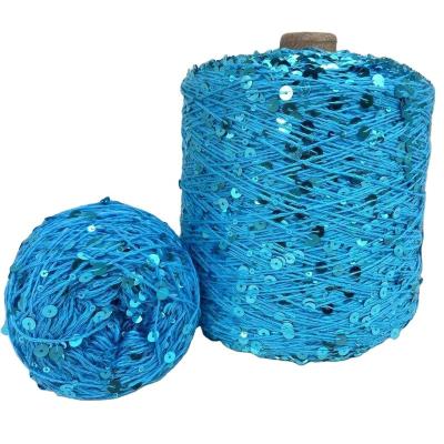 China Anti-Static 50g Fancy Yarn 3mm-6mm Bead Rabbit Hair Sequin Cotton Knitted Metallic Blended Yarn For Sewing for sale