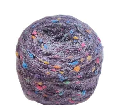 China Anti-Bacteria Pompom Yarn 1/3.5Nm Space Dyed Ping-Pang Yarn Black Thread Colorful Ball Polyester Nylon Yarn for sale