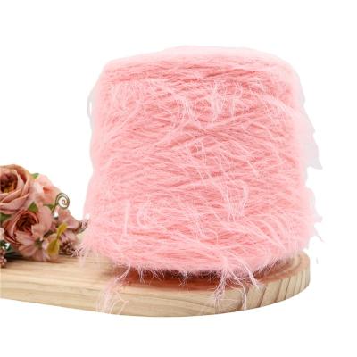 China Anti-pilling High quality Factory Direct Sales Nylon Dty Yarn100% Nylon 10cm Crystal Color Yarn Imitate Mink Yarn Feather Yarn for Knitting for sale