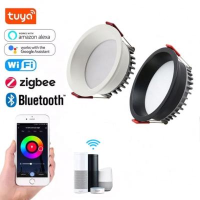 China Living Room GFXXYH Tuya Graffiti Bluetooth Smart Recessed Anti-glare LED Ceiling Lamp Spot Light 12W Smart Home Downlight 15W 18W 85-265V for sale