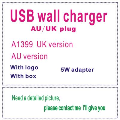 China High Quality 50pc/lot Mobile Phone AU A1399 Plug USB AC Power Adapter Wall Charger For iPhone 5 6 8 X XS With Package for sale