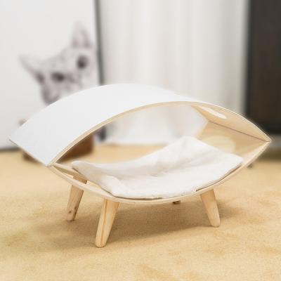 China Sustainable Plywood Cat Bed Wooden Cat Litter Cat Litter Mat Cat House Special Shaped for sale