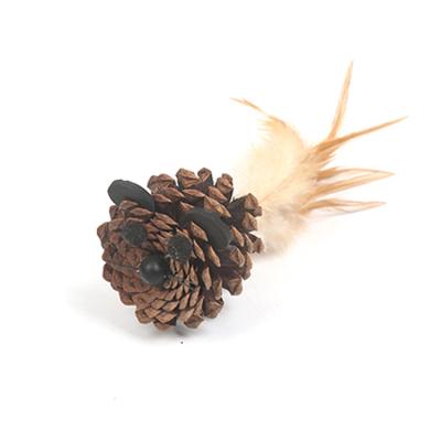 China Small Viable Pine Pet Animal Toy With Feather / Hamster Toy for sale