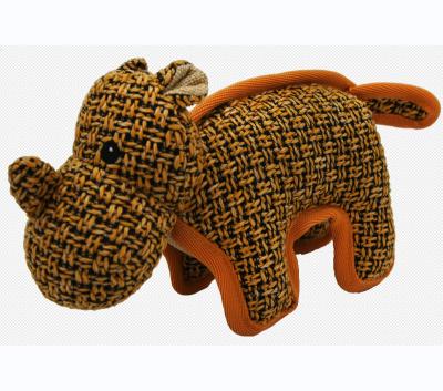 China Viable Wholesale Woven Hippo Shape Hollowed Pet Toy Dog Chew Toy for sale