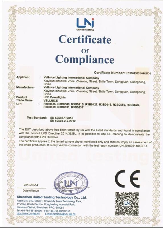 LVD certificates - Vellnice Lighting Company Ltd