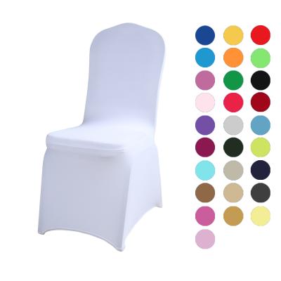 China Simple Universal White Spandex Stretch Wedding Chair Cover For Events Party Decoration for sale