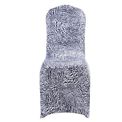 China Factory Simple Spandex Lycra Snow Leopard Print Chair Cover Wedding Chair Cover For Hotel Wedding Banquet Party for sale