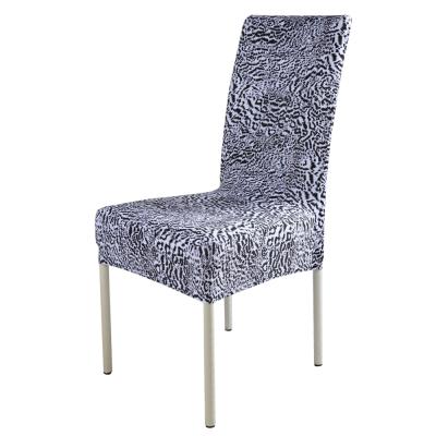 China Durable Spandex Stretch Banquet Snow Leopard Print Half Chair Cover For Hotel Restaurant Home Kitchen for sale