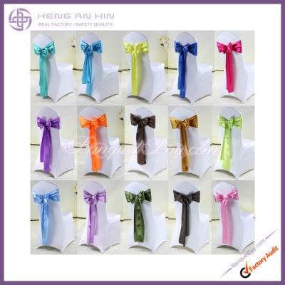 China Wholesale Disposable Fancy Satin Chair Sash Wedding Chair Sashes Colorful Banquet Chair Sash for sale