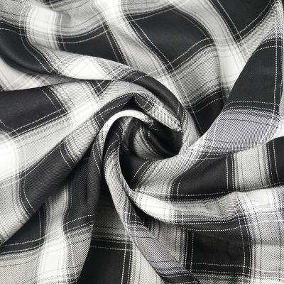 China 2021 new design organic hot sale low moq spring summer acetate rayon yarn dyed check fabric for fashion garment for sale