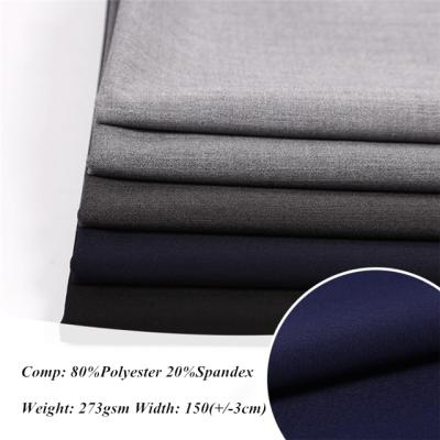 China Autumn&Winter Dyed Suit Fabric TR 80%Polyester 20%Rayon Sustainable 273GSM Woven Plain For Men Tailoring Fabric for sale