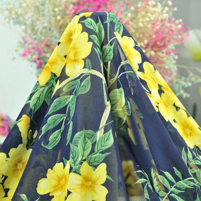 China Beautiful Memory Design 100%Polyester Woven Chiffon Printed Fabric Woven Dress for sale