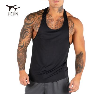 China New Arrived Antibacterial Sports Wear Tank Top Gym Wear White Men Fail Top for sale