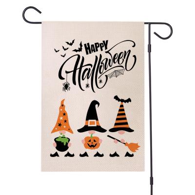 China Halloween party decoration flag linen double-sided printing three faceless rudolphs garden flag party supplies for sale