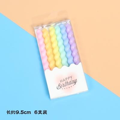 China Colorful Birthdays Rainbow Candle Spiral Happy Birthday Cake Decorating Spiral Candle for sale