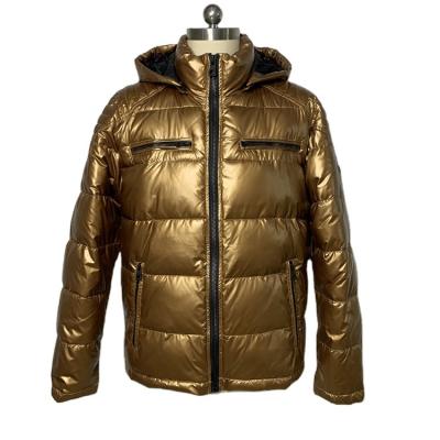 China China Manufacturer Wholesale Outdoor Winter Waterproof Clothing 100%Nylon Men's Gold Fake Down Jacket for sale