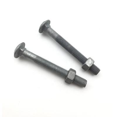 China Industry ASTM A307 GR.A B DIN 603 Square 608 Round Neck Head Carriage Bolt And Nut HDG Surface Carriage Bolt for sale