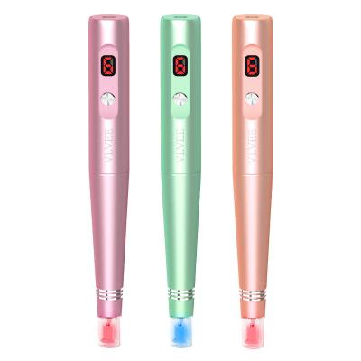 China Micro needle derma pen whitening, skin rejuvenation,deep hydration multiple use lcd needle derma microneedling pen for sale