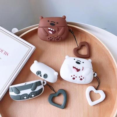 China Protect Earphone Silicone Rubber Case For Airpod Earphone Bear Case For Airpods pro Panda Cases for sale