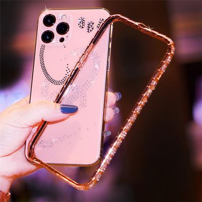 China Anti-fall Crystal Phone Case for iPhone 13 pro Diamond Bumper for iPhone 13 pro Max Camera Protector Case for sale