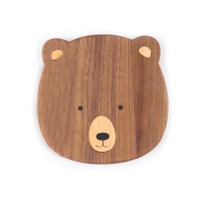 China Nordic Wood Sushi Baby Food Dessert China Restaurant Board Set Panda Design Bamboo Baby Sucking Tray Bamboo Kids Bamboo Dish Set for sale